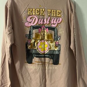 Simply Southern Kids Long Sleeve 'Kick The Dust Up' Graphic Shirt - Dusty Pink